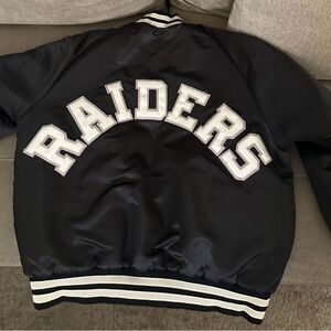 Rare Vintage Raiders Black Satin Jacket